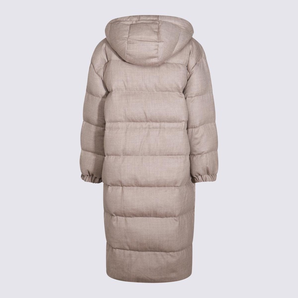 Antonelli Beige Wool Down Jacket in Beige