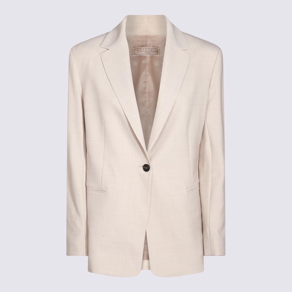 Antonelli Beige Virgin Wool Blend Blazer in Beige