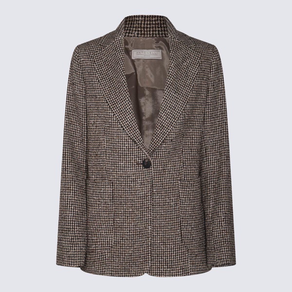 Antonelli Brown Wool Blazer in Brown