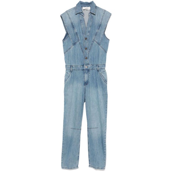 Denim Jumpsuit with Panelled Design