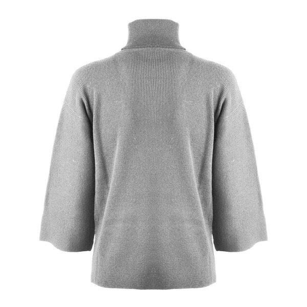 Anneclaire Grey Virgin Wool Cashmere Blend Turtleneck Sweater