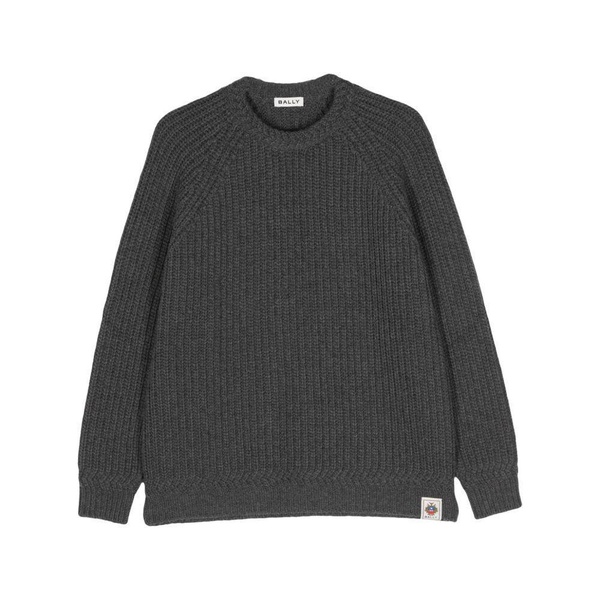 logo-patch wool jumper