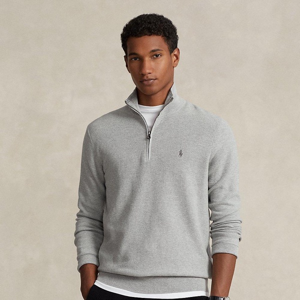 embroidered-logo quarter-zip sweatshirt