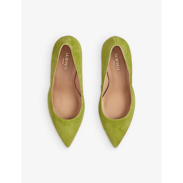 Floret pointed-toe suede court shoes