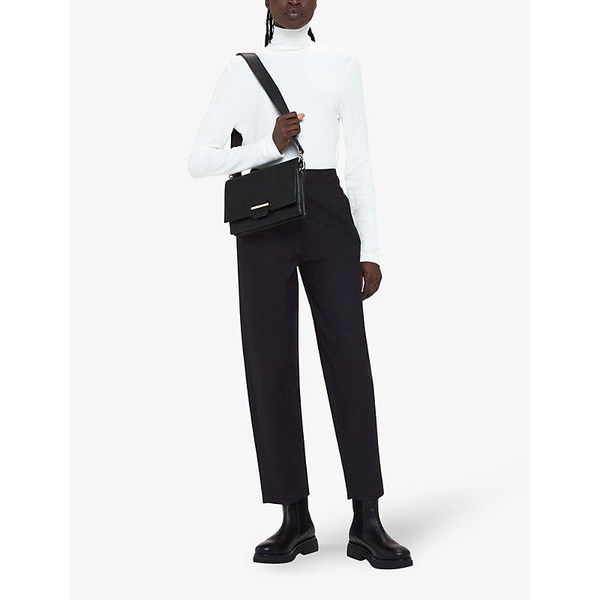 Carla barrel-leg high-rise stretch-cotton trousers