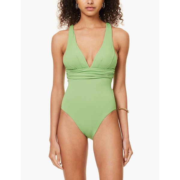 Cross-back stretch-recycled nylon swimsuit