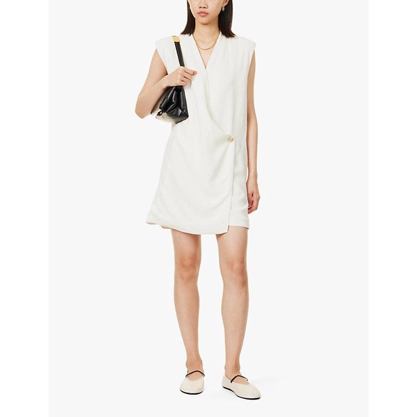 Venice wrap-front stretch-woven mini dress