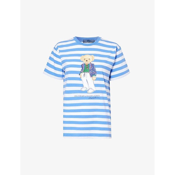 Brand-print striped cotton-jersey T-shirt