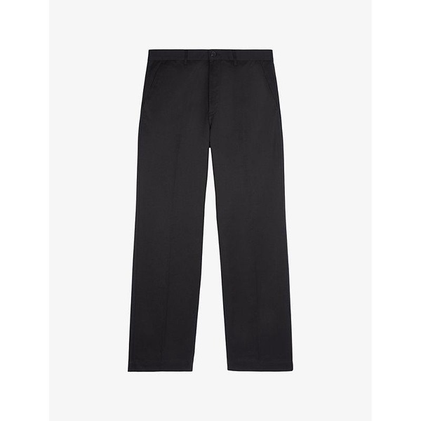 Regular-fit wide-leg cotton trousers