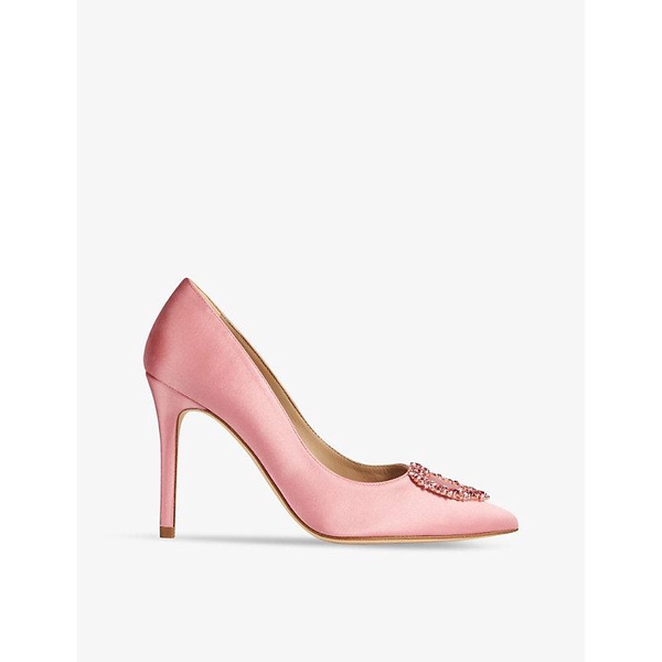 Luella heart-embellished brooch satin pumps