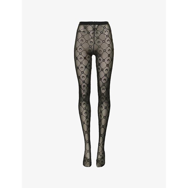 Monogram-print high-rise stretch-recycled polyamide tights