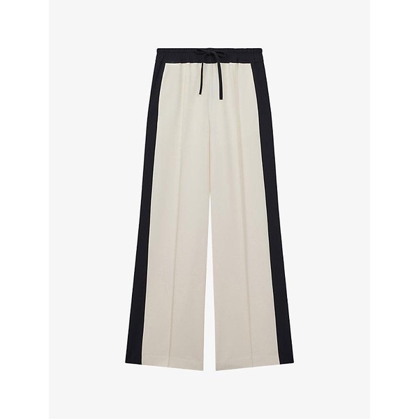 May elasticated-waist side-stripe woven trousers