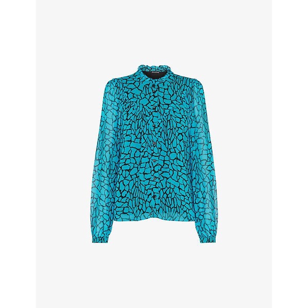 Terrazzo patterned woven blouse