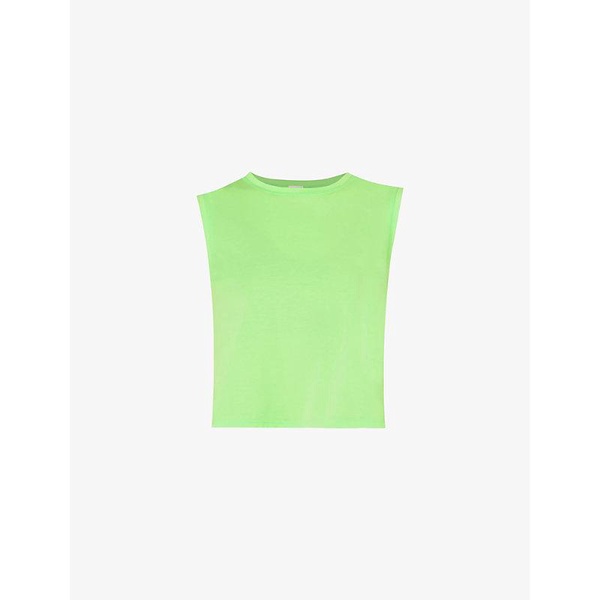 Breathe Easy logo-brand cropped stretch recycled-polyester tank top