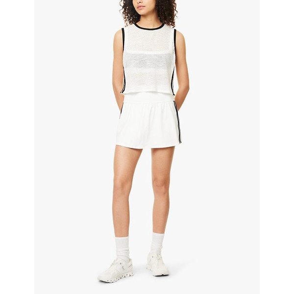 Logan mesh stretch-woven jersey top