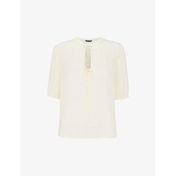 Jessie tie-front relaxed-fit woven blouse