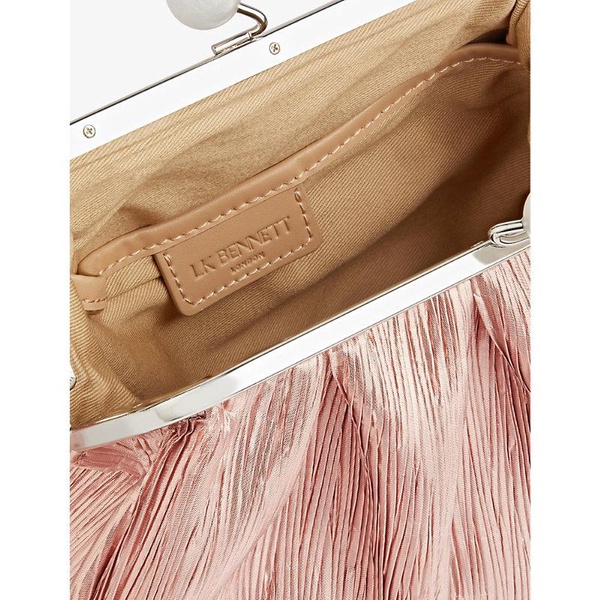 Lainey snap-lock crinkle satin clutch