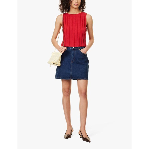 Callie cropped sleeveless organic-cotton jumper