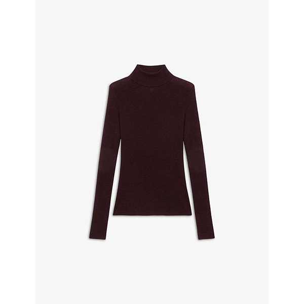 High-neck slim-fit wool and silk-blend jumper