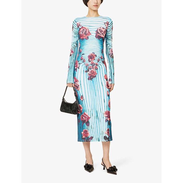 Flower Body Morphing Long Sleeve Dress