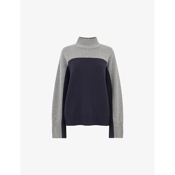 Colour-block relaxed-fit recycled-wool jumper