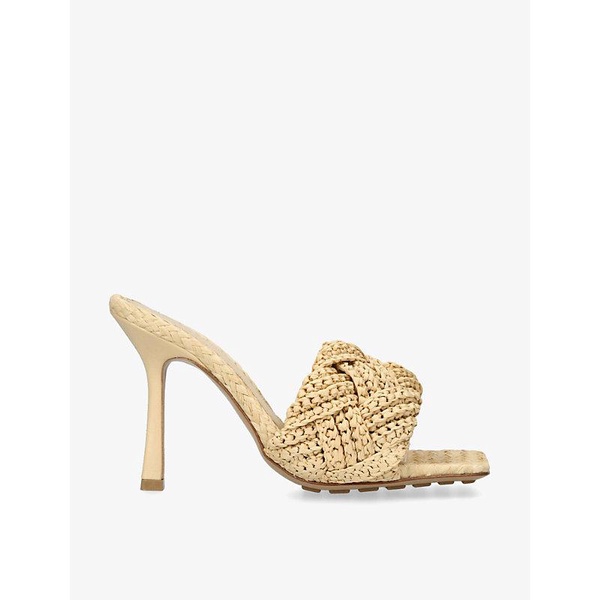 Lido Intrecciato-woven raffia heeled mules