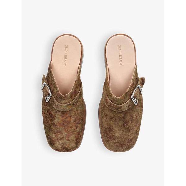 Camion abstract-print suede mules