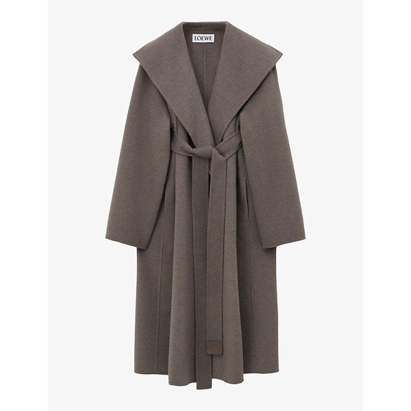 Belted relaxed-fit wool and cashmere-blend coat