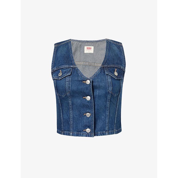 Bella V-neck denim waistcoat