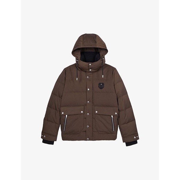 Detachable-hood padded shell-down jacket