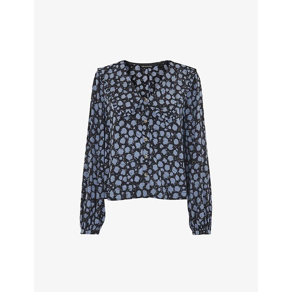 Dalmatian-print wide-collar woven shirt