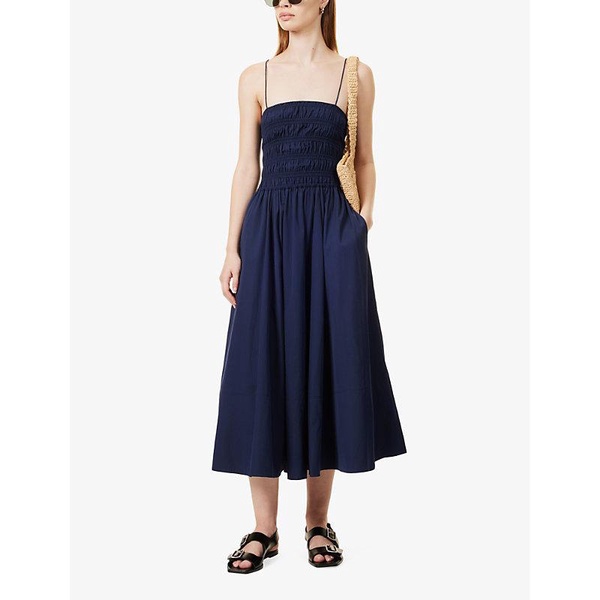 Polo Ralph Lauren Smocked Cotton Midi Dress - M