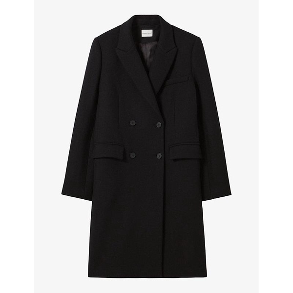 Tailored-collar regular-fit double-breasted wool-blend coat