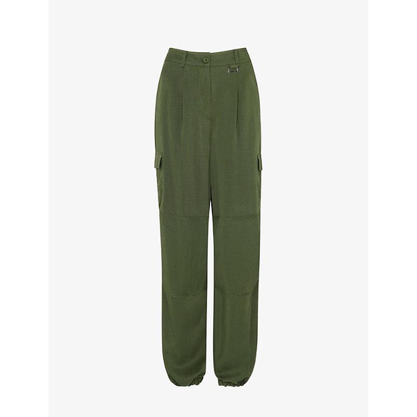 Grace wide-leg mid-rise woven cargo trousers