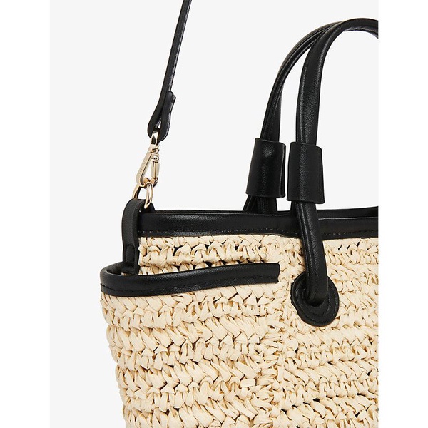 Aylin mini double-handle straw tote bag