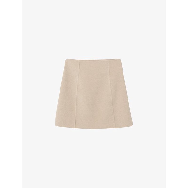 Straight-cut high-rise wool-blend mini skirt