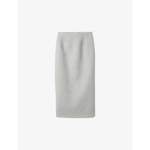 Slim-fit high-rise tailored wool-blend pencil skirt