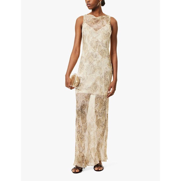 Shyla Boat flower-and-paisley-print woven maxi dress