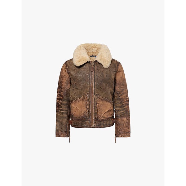 Annual shearling regular-fit leather jacket