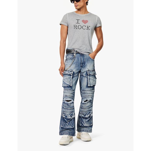 Apex flap-pocket wide-leg mid-rise jeans