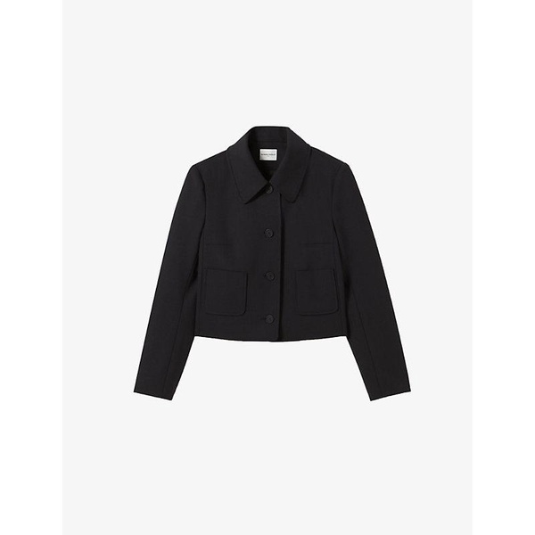 Boxy-fit cropped wool-blend jacket