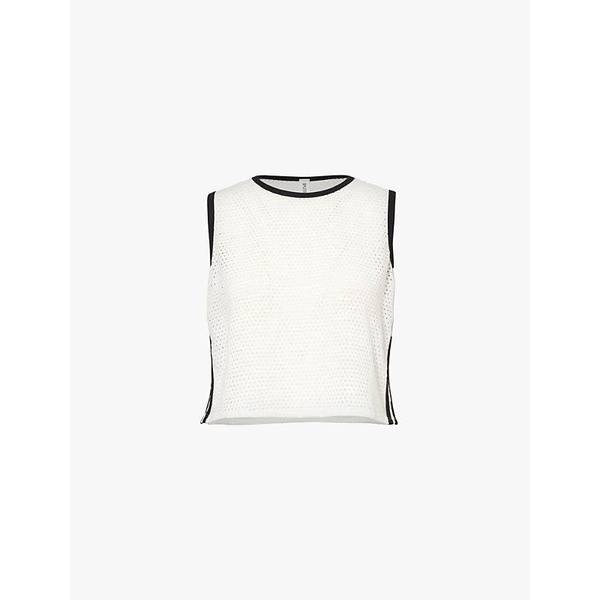 Logan mesh stretch-woven jersey top