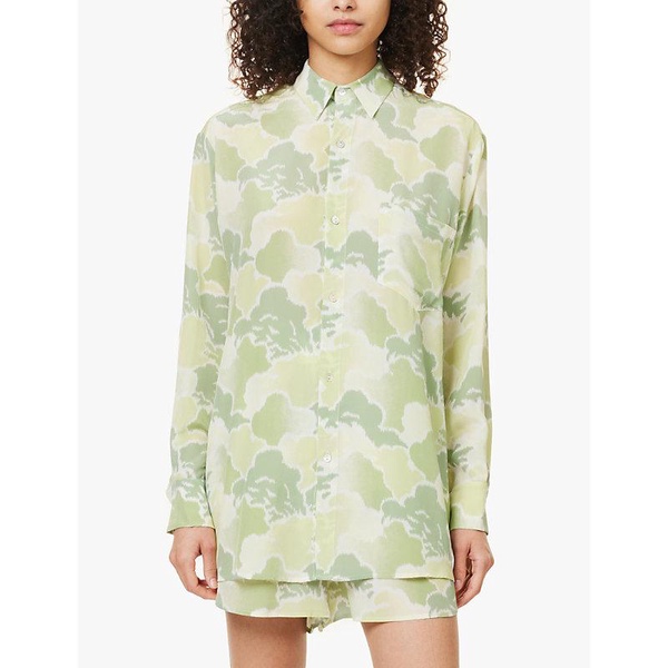 Kick graphic-print silk-crepe pyjama set