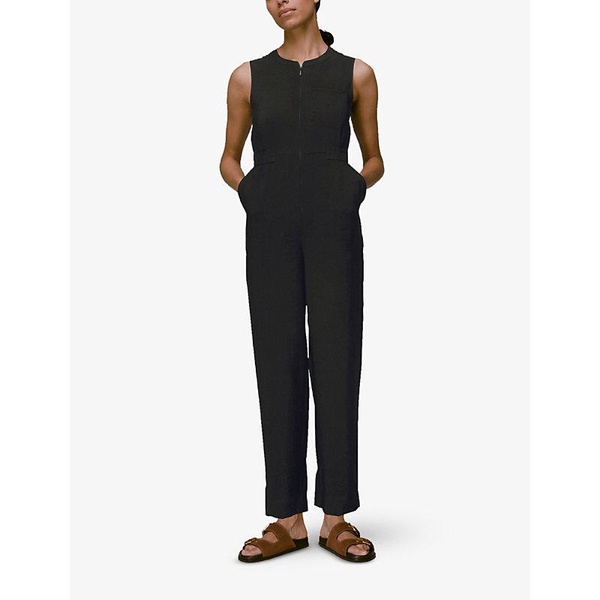 Josie zip-front woven jumpsuit