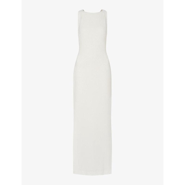 Tie Back slim-fit stretch-crepe maxi dress