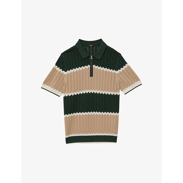 Alton half-zip colour-block knitted polo