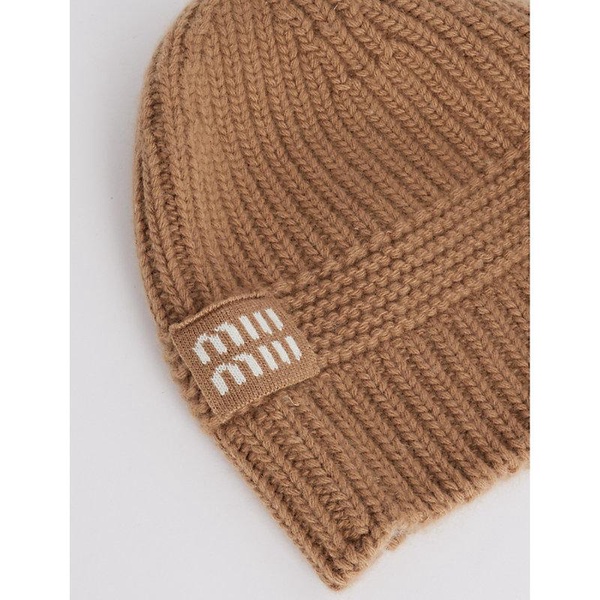 Brand-patch ribbed wool-blend beanie hat