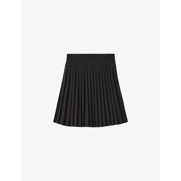 Pleated knitted mini skirt