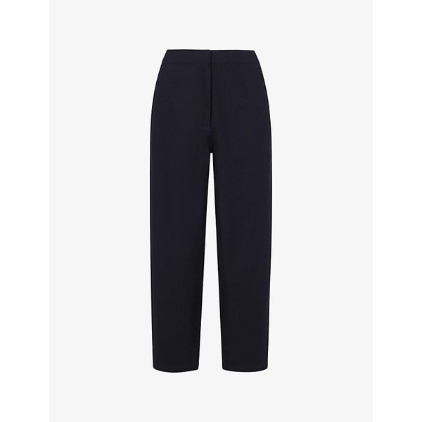 Carla barrel-leg high-rise stretch-cotton trousers