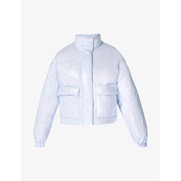 Snowfall high-shine cropped ski puffer shell jacket